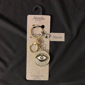 Natasha Couture Gold and Black Eye Keychain